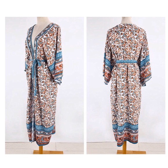 Bohemian Kimono Robe NWT OS Fits up to XL - Picture 5 of 5